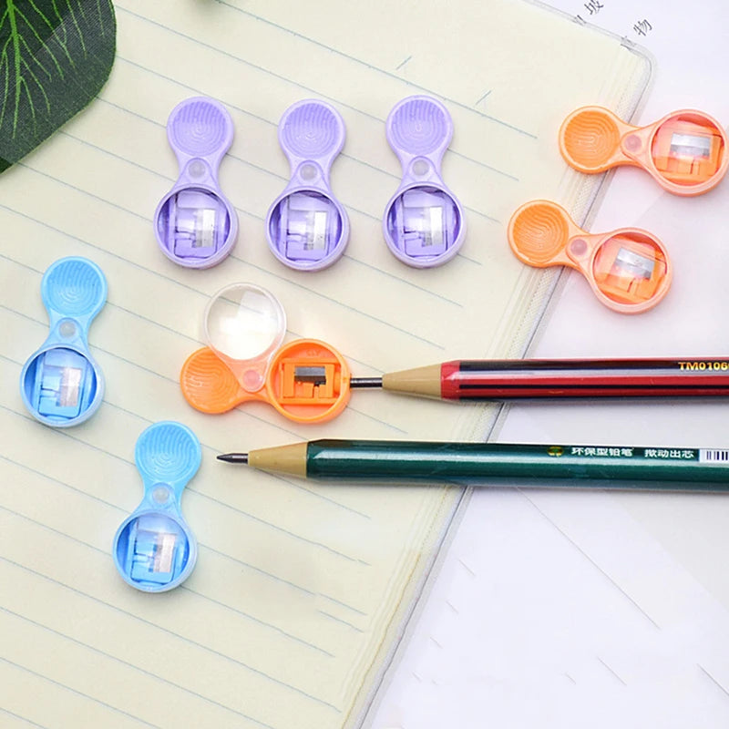 2PCS Mini 2mm Lead Sharpener with Magnifying Glass