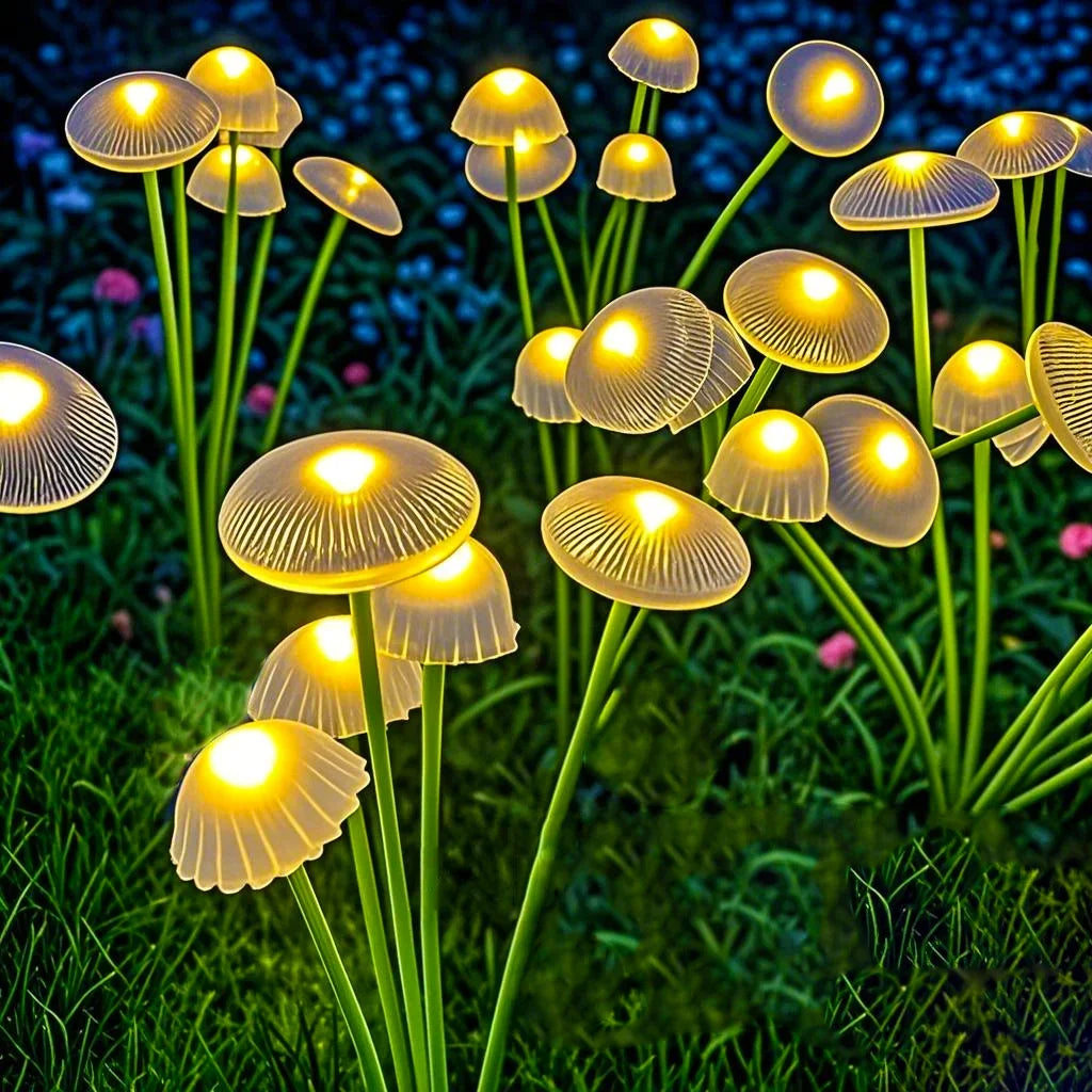 Solar Mushroom Garden Lights for Patio, Yard & Pathway Decor