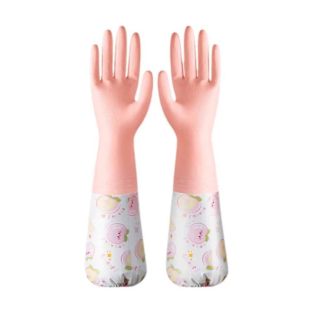Winter Waterproof Rubber Gloves Fleece Lined Work Gloves