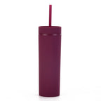 Double Wall Skinny Tumbler 473ml/480ml Cup with Straw & Lid