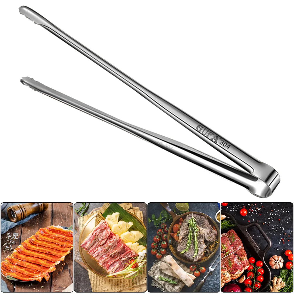 Stainless Steel Grill Tongs Kitchen Food Tweezers for BBQ, Steak & Salad Main image