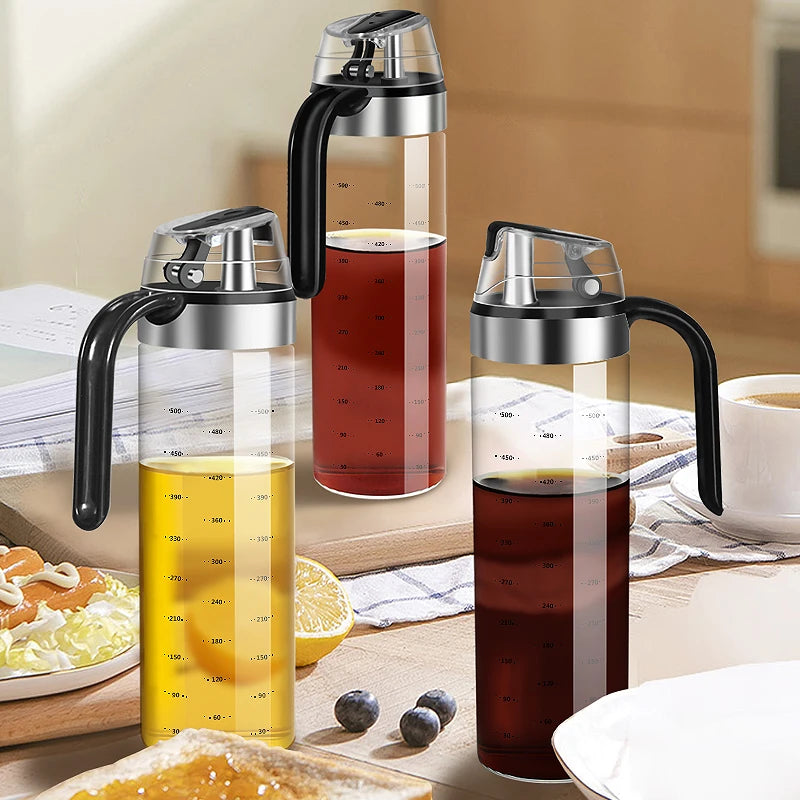 Glass Seasoning Bottle Dispenser Oil, Vinegar & Spice Storage Kitchen Tool