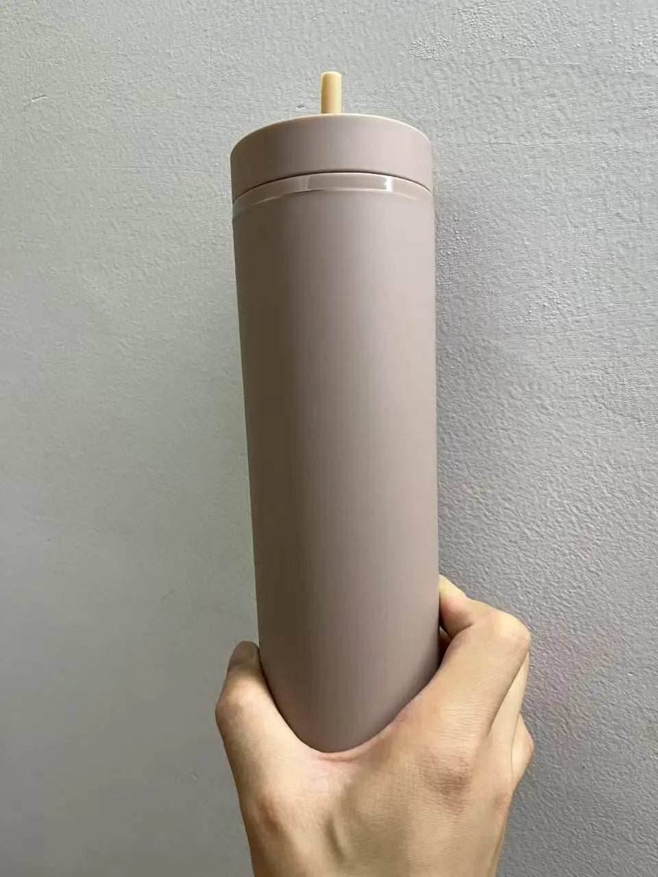 Double Wall Skinny Tumbler 473ml/480ml Cup with Straw & Lid