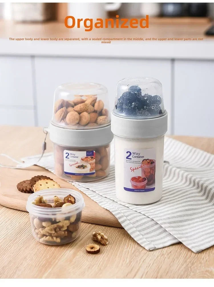 Oatmeal Yogurt Lunch Box Set Sealed Breakfast Bento Container with Fork
