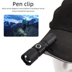 Zoom LED Mini Flashlight Type-C Rechargeable Pocket Torch