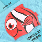 Cartoon Clownfish Kids Silicone Swimming Cap Waterproof Swim Hat