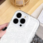 Elegant White Lace Phone Case for iPhone 17 16 15 14 13 Pro Max