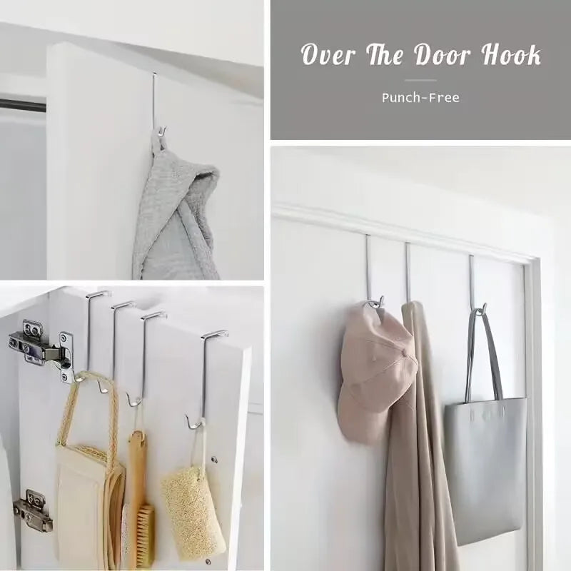 8Pcs Over the Door Hooks Multi-Purpose Door Hanger Organizer Secondary image