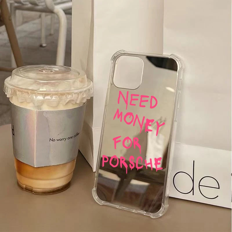 Graffiti Mirror Acrylic Case for iPhone 11 12 13 14 15 16 17 Pro Max