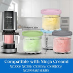 Creami Pints & Lids for Ninja 4-Pack Ice Cream Containers Set