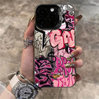 Pink Graffiti Art Case for iPhone 11 12 13 14 15 16 17 Pro Max
