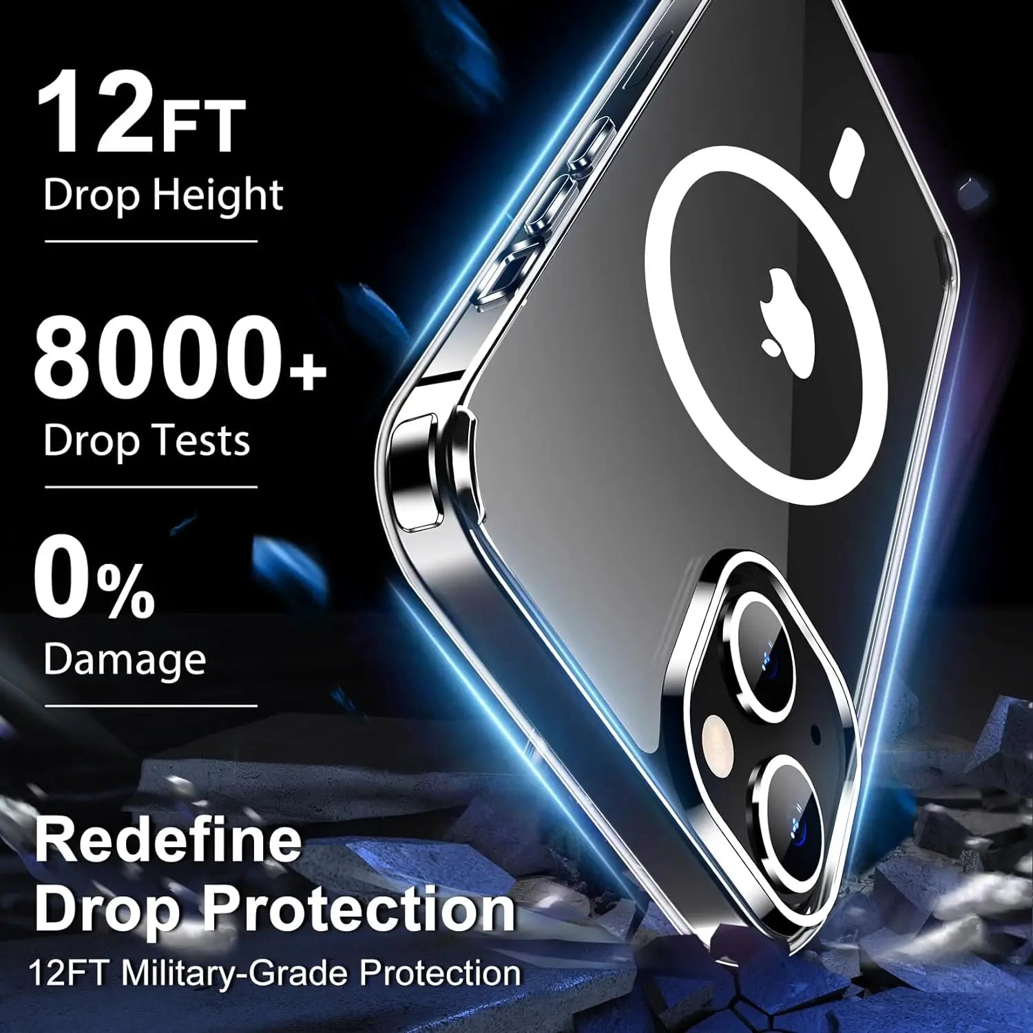 Ultra Slim Clear Magnetic Case for iPhone 16 15 14 13 12 11 Pro Max