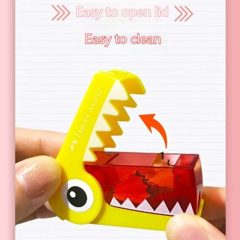 Faber-Castell Dinosaur Pencil Sharpener Cute Kids Stationery Tool