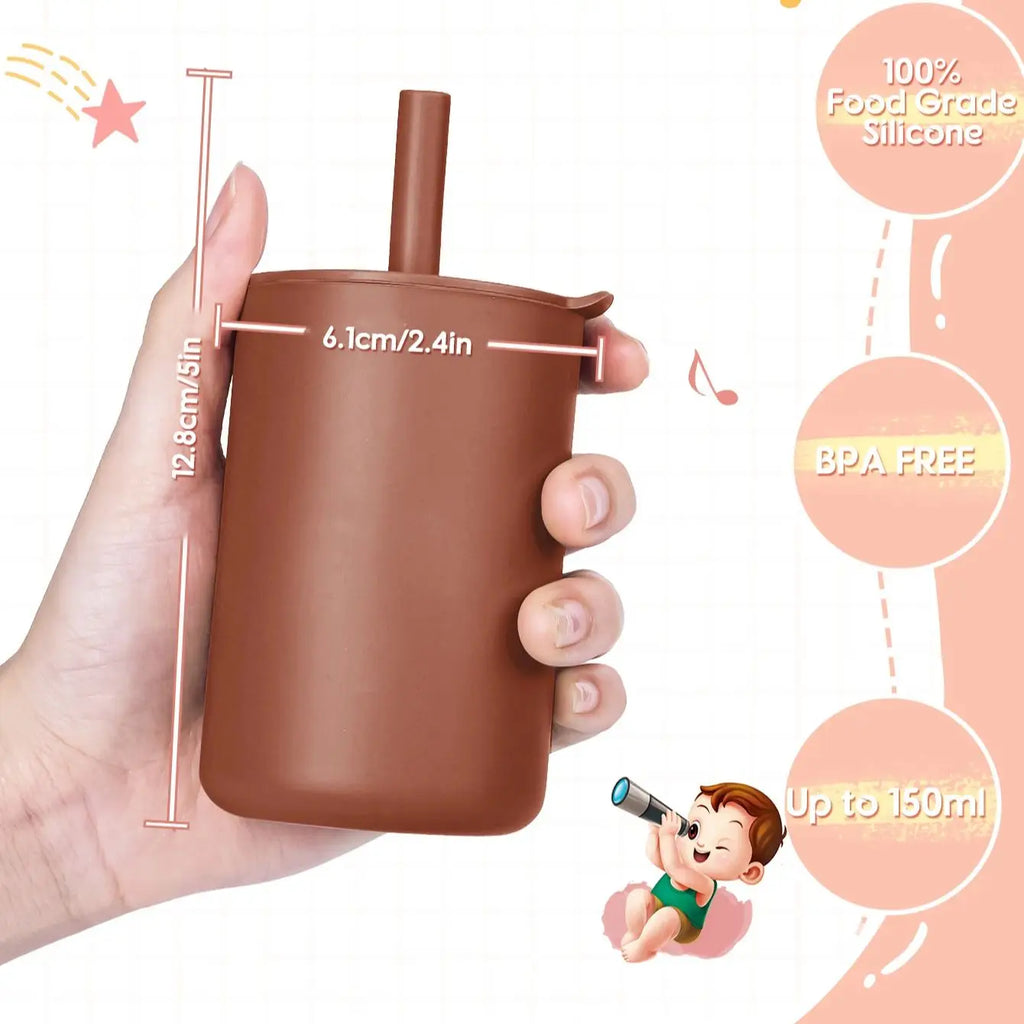 Baby Silicone Straw Cup BPA Free Toddler Water Bottle