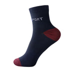 5 Pairs Men Cotton Sports Crew Socks Breathable Soft Summer