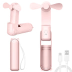Cute Mini Handheld Fan USB Rechargeable Folding Fan
