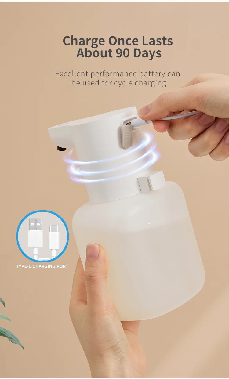 Wall Mounted Automatic Soap Dispenser 500ML Rechargeable Sensor Foam Dispenser