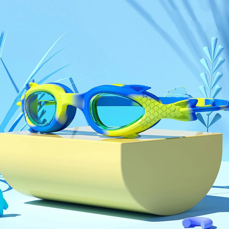 Children’s Swimming Goggles Set UK Waterproof Anti-Fog Silicone Swim Cap & Goggles
