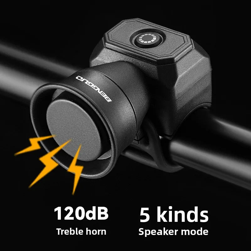Electric Bike Horn Bell USB Charging Waterproof Bicycle Alarm