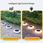 14 LED Solar Ground Lights for Garden, Yard & Pathway Decor