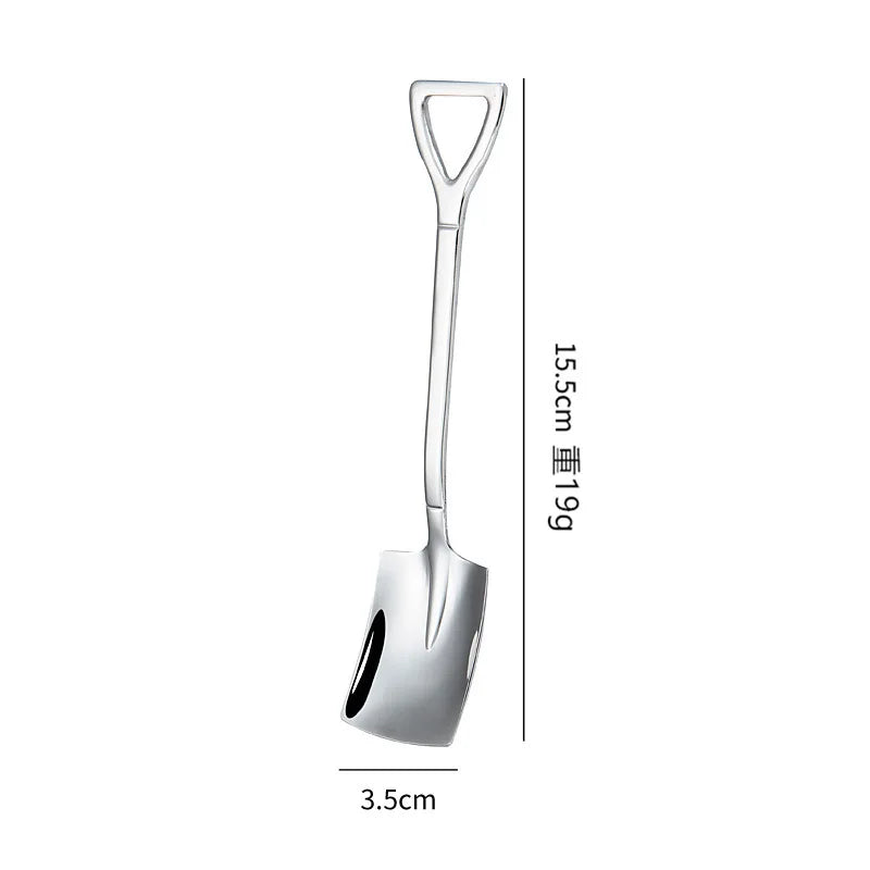 Stainless Steel Shovel Spoon – Retro Coffee, Ice Cream & Dessert Scoop