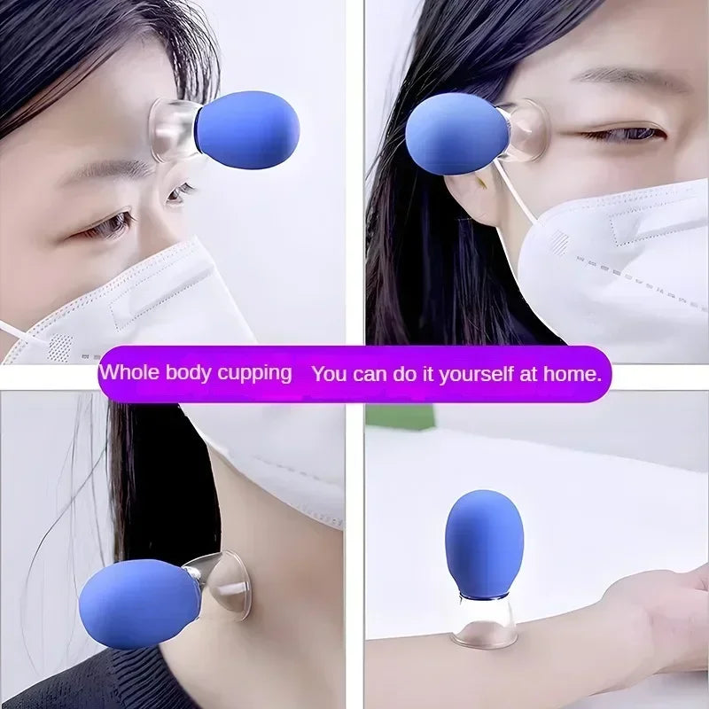 Silicone Vacuum Cupping Massage Set Body Face Cellulite Tool