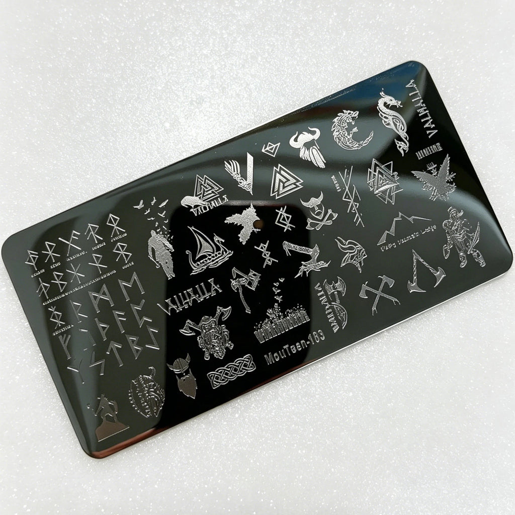 MouTeen263 Nail Stamping Plate Cursive Letter Nail Art Template