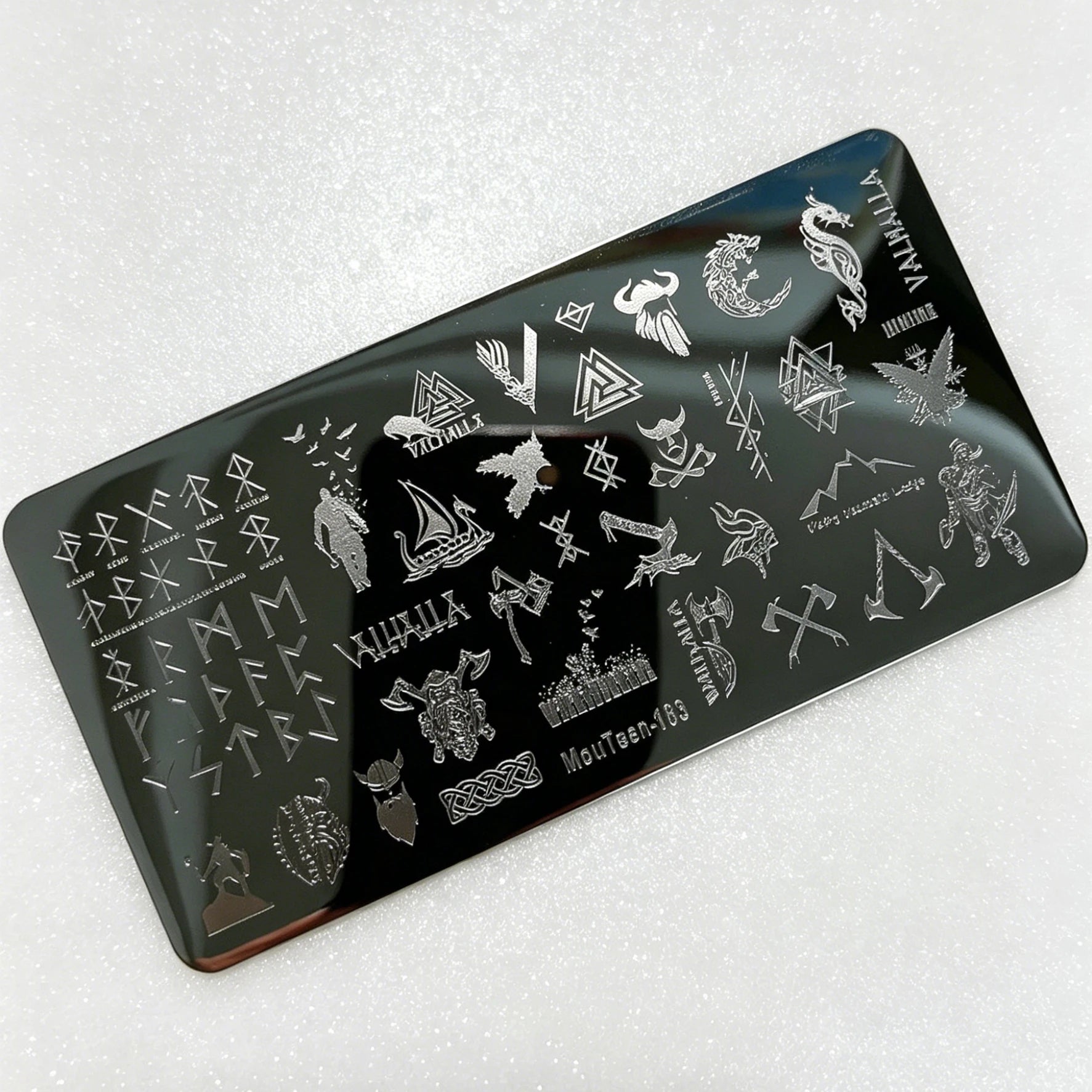 MouTeen263 Nail Stamping Plate Cursive Letter Nail Art Template