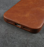 Premium Leather Business Case for iPhone 17 Air 16 15 14 13 12 Pro Max