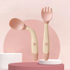 Baby Silicone Spoon & Fork Set Soft Bendable Toddler Feeding Utensils
