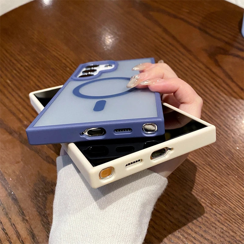 Magnetic Matte Case for Samsung S21 S22 S23 S24 Ultra Plus Cover
