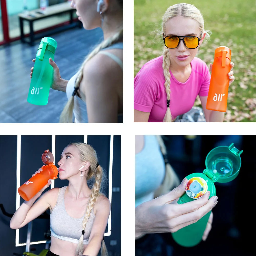 Air Water Bottle with Flavor Pods Leakproof Sports Cup