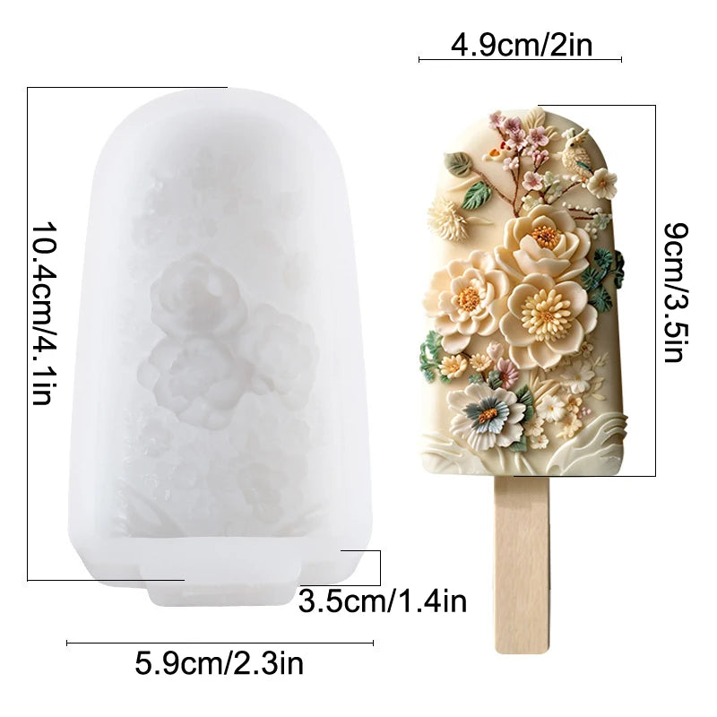 Silicone Flower Popsicle Mold – Easy Release Floral Ice Cream Maker
