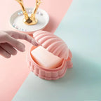 Seashell Soap Box – Double Layer Drain Soap Holder for Bathroom & Travel