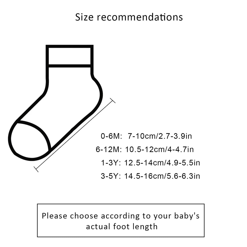 Baby Cartoon Bear Socks 5/10 Pairs Soft Breathable Toddler Socks