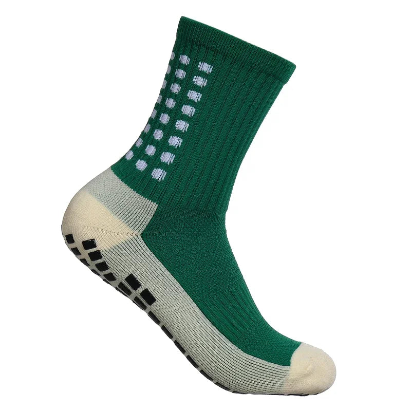 Men Non Slip Grip Football Socks Mid Calf Anti Slip Sports Running