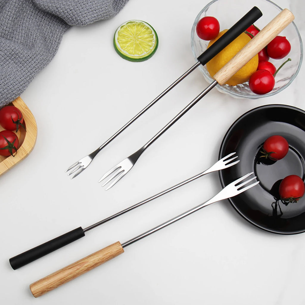 6Pcs Stainless Steel Fruit Fork Set Dessert, Cake & Cheese Fork Set