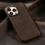 Luxury Full Grain Leather Magsafe Case for iPhone 17 16 15 Pro Max