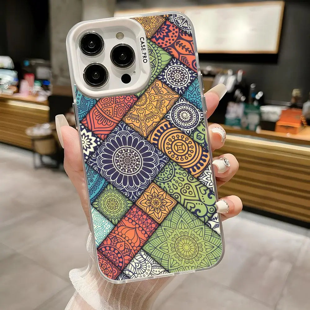 Iridescent Mandala TPU Case for iPhone 17 16 15 14 13 12 Pro Max Cover