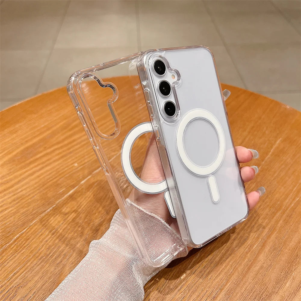 Clear Magnetic MagSafe Case for Samsung Galaxy S20 S21 S22 S23 S24 S25
