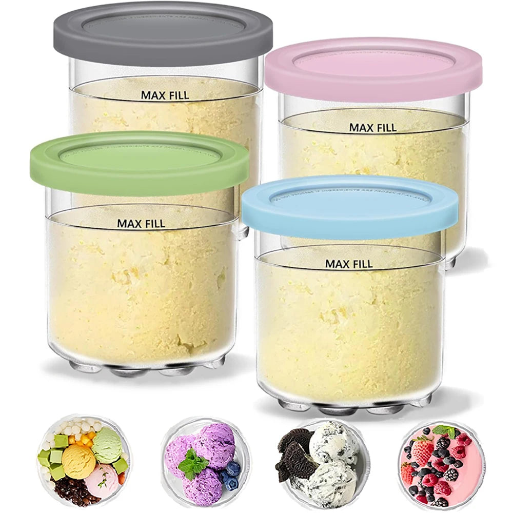 Creami Pints & Lids for Ninja 4-Pack Ice Cream Containers Set Main image