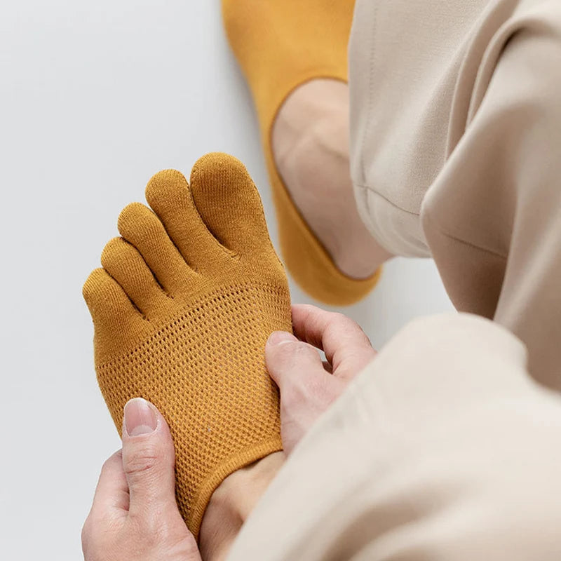 Men’s Toe Socks Breathable Anti Sweat Casual Finger Socks 3 Pairs