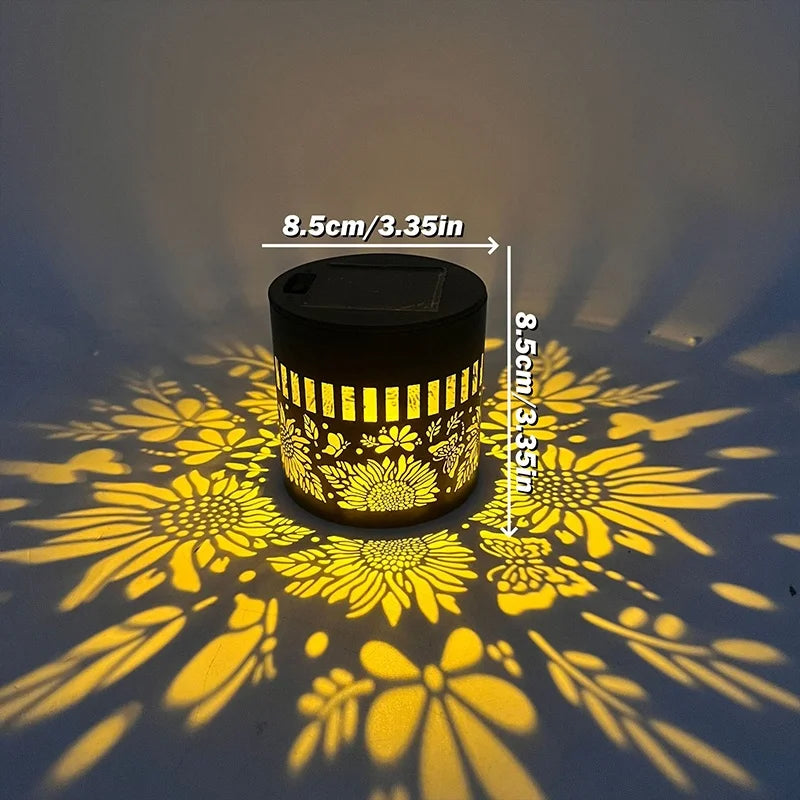 Solar LED Floral Wall Sconce Waterproof Outdoor Projection Garden Light