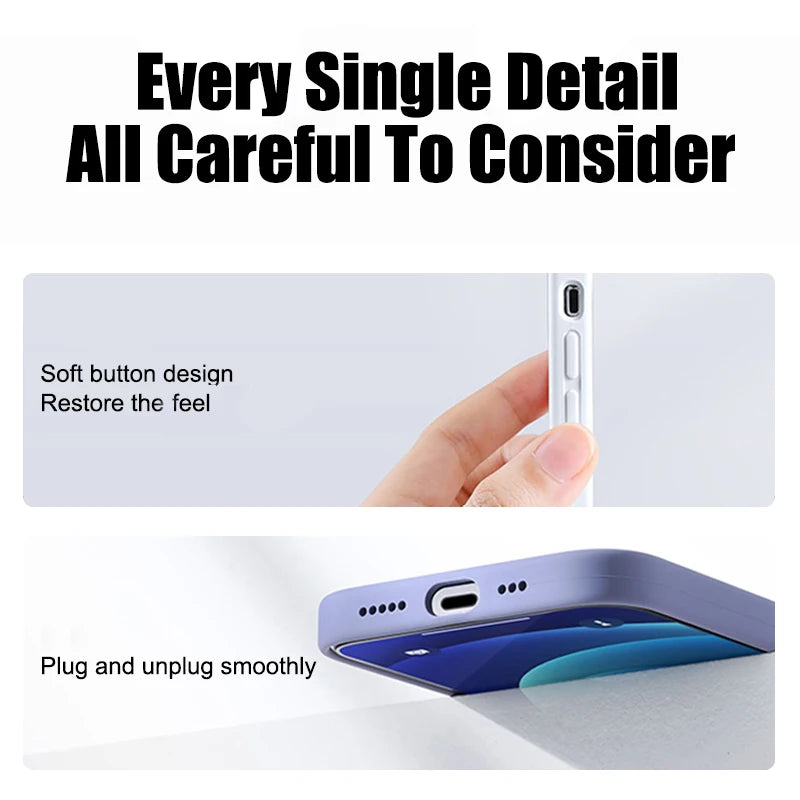 Luxury Liquid Silicone Shockproof Case for iPhone 11-16 Pro Max