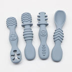 4PCS Silicone Baby Food Spoon Set for 6+ Months Feeding
