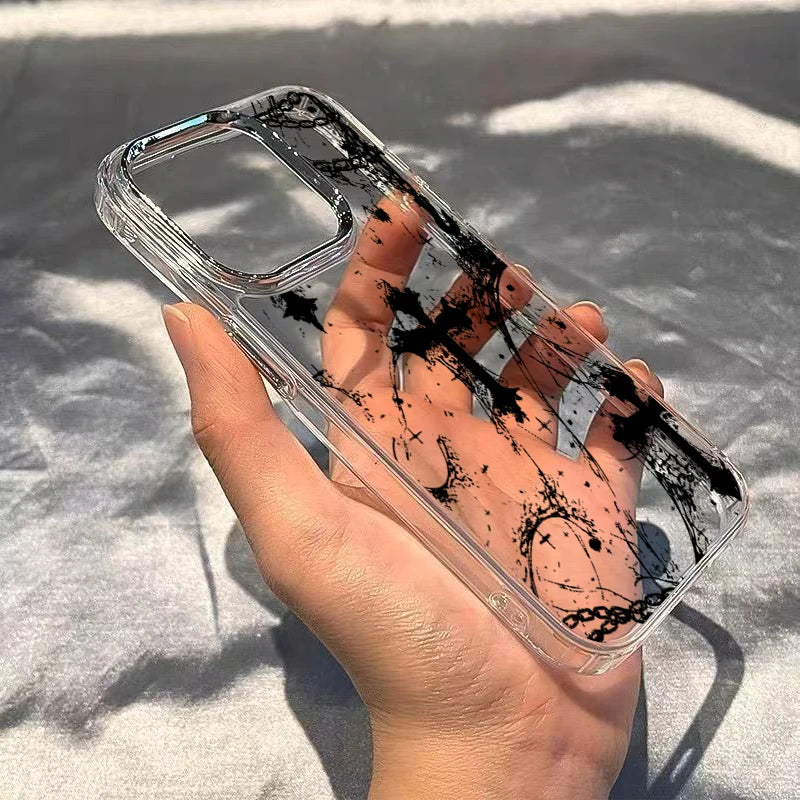 Gothic Cross Mark Clear Case for iPhone 11 12 13 14 15 16 17 Pro Max
