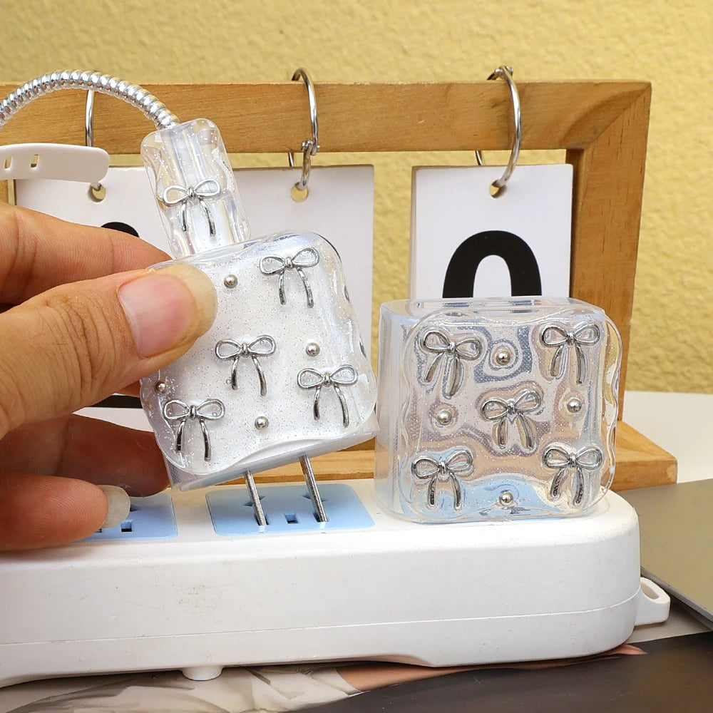Transparent Bow Charger Case for iPhone 18W/20W