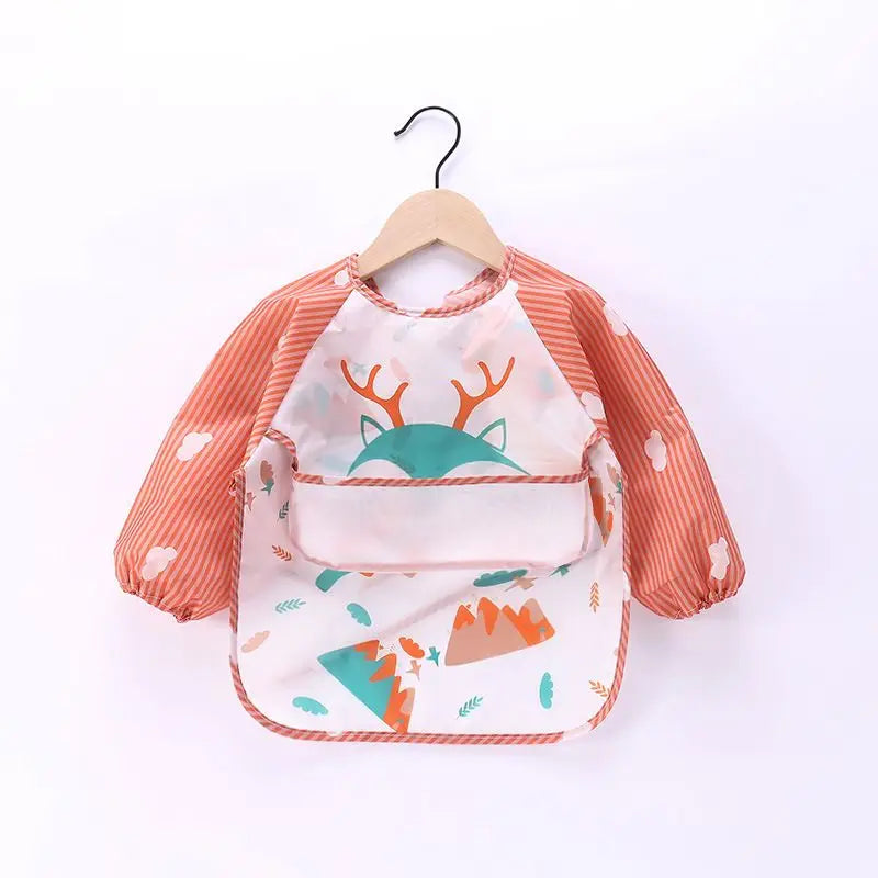 Baby Waterproof Long Sleeve Bib Smock Apron for Toddlers
