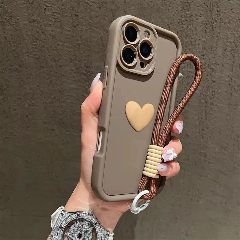 3D Heart Strap Case for Xiaomi 11T 13T 14T 15T 17T Pro Poco C71 C85