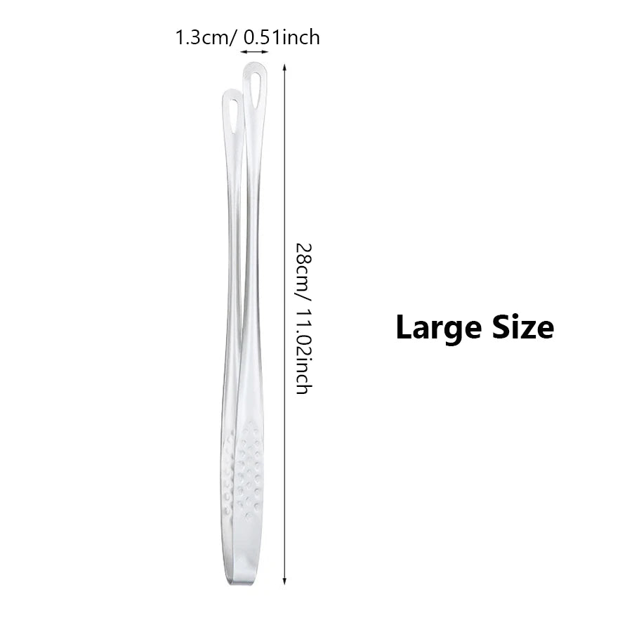 Long Stainless Steel Kitchen Tongs – Non-Slip BBQ & Grill Food Clamp Tool
